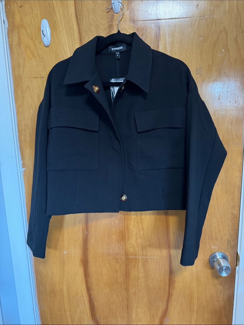 Express Black Cropped Utility Jacket